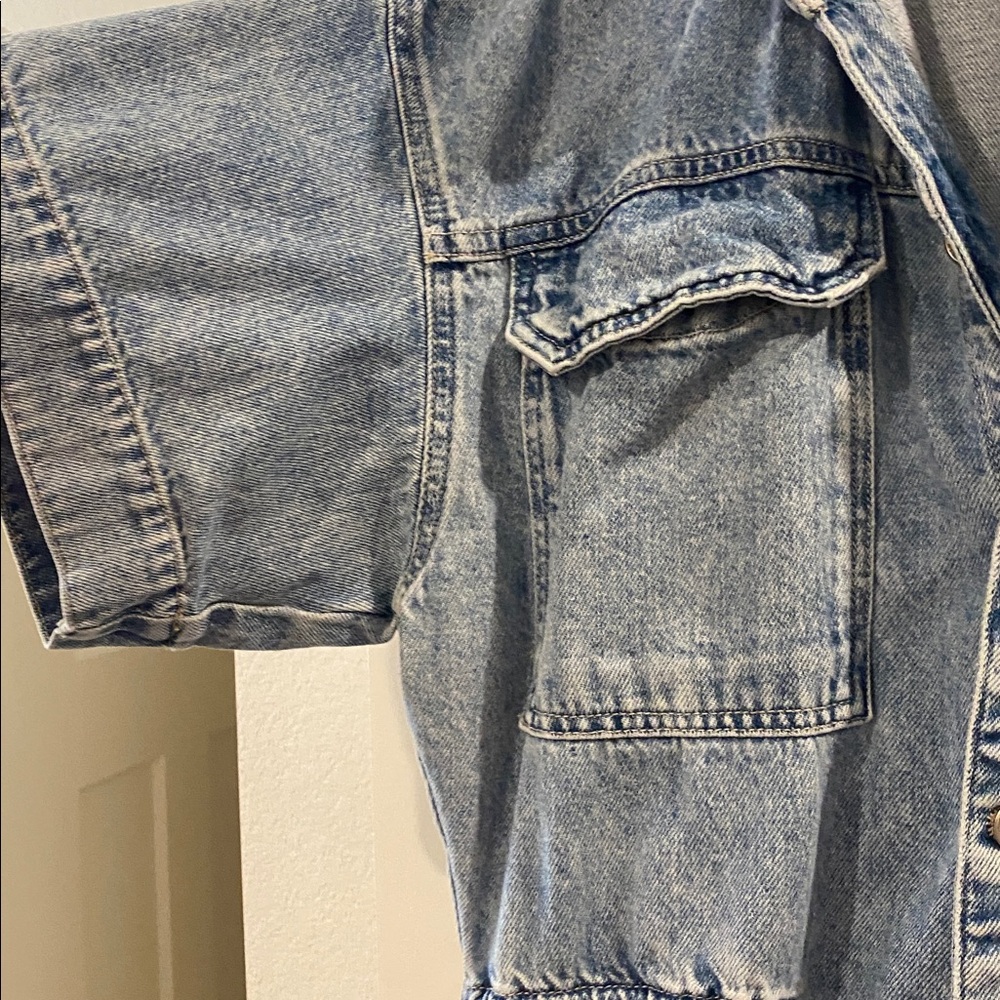 Free People Light Wash Denim Jumpsuit - Casual Women's One-Piece- XL - Picture 4 of 10